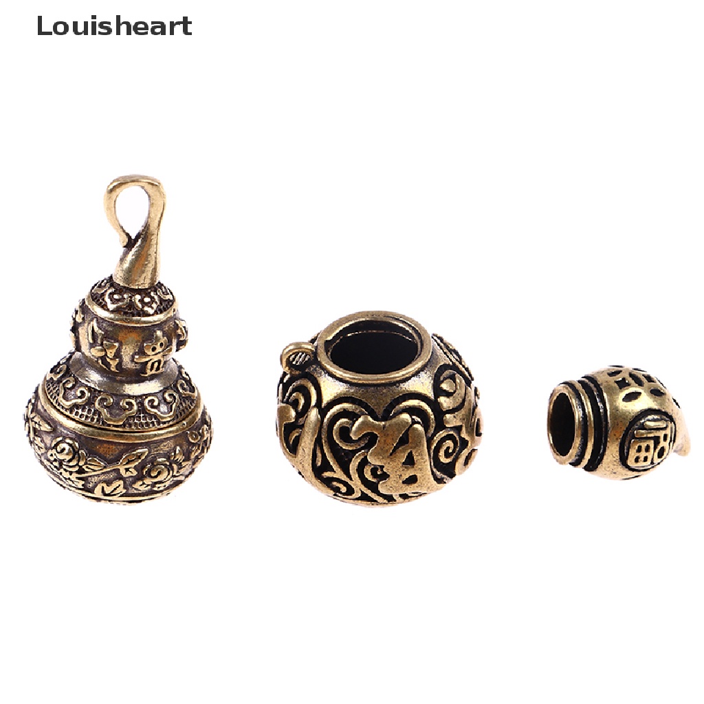 Louisheart Hộp Đựng Thuốc Bằng Đồng Thau Hình Hoa Sen / Quả Bầu May Mắn Có Móc Khóa
