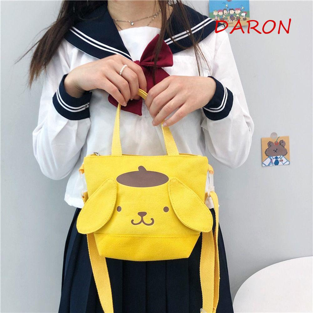 Túi Đeo Chéo Vải Canvas Họa Tiết Hoạt Hình Kuromi Cinnamonroll Thanh Lịch Cho Nữ