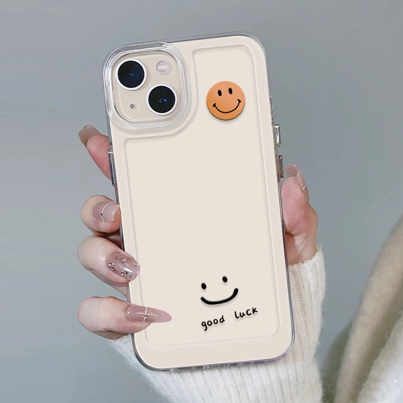 ✅Ốp Điện Thoại Màu Vàng Trong Suốt Chống Sốc Hình Mặt Cười Cho Iphone 14Promax 78 13 1112 Xrs 1WSC