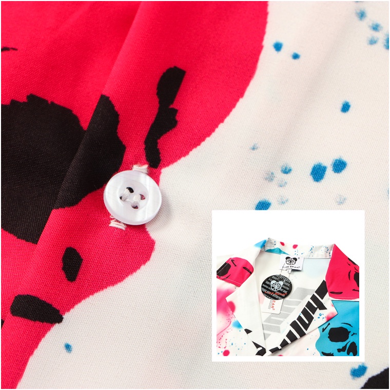 Áo Sơ Mi Tay Ngắn Dáng Rộng In Hình Đầu Lâu Thời Trang Cá Tính Cho Nam