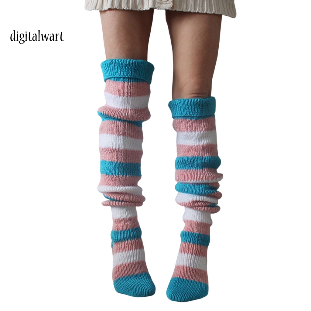 Kỹ Thuật Số| 1 Đôi Tất Dệt Kim Dày Co Giãn Mềm Mại Chống Gió Giữ Ấm Mùa Thu Đông Cho Nữ