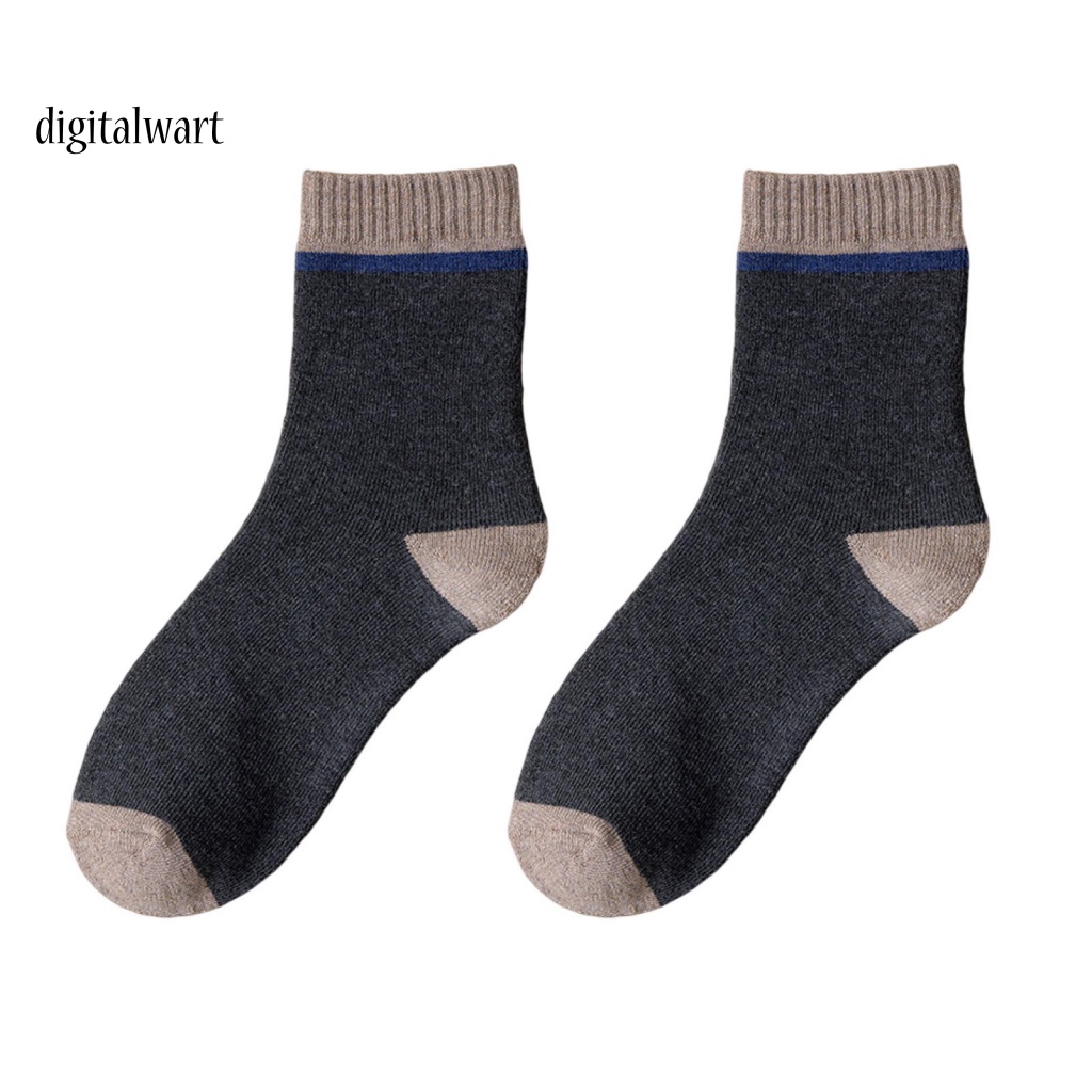 Kỹ Thuật Số| 1 Đôi Vớ Thể Thao Dài Trung Bình Mềm Mại Co Giãn Chống Lạnh Màu Tương Phản Thời Trang Thu Đông Cho Nam