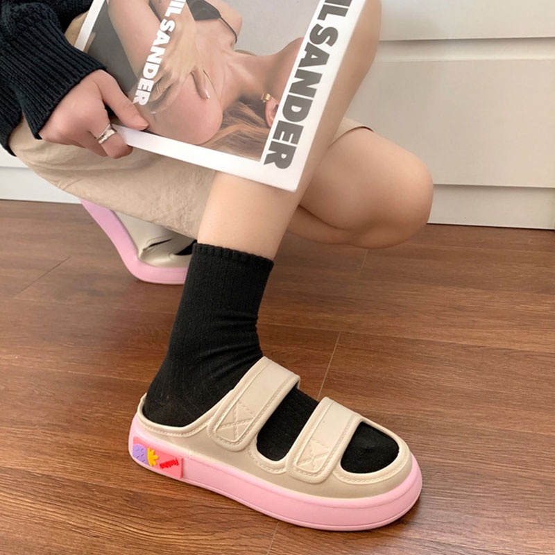 Dép Sandal Đế Dày Thời Trang Đi Biển Cho Nữ