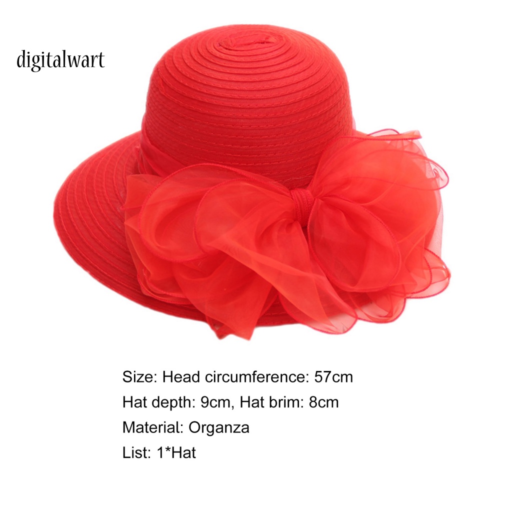 Kỹ Thuật Số| Nón Rộng Vành Phối Nơ Thời Trang Mùa Hè Cho Phái Nữ