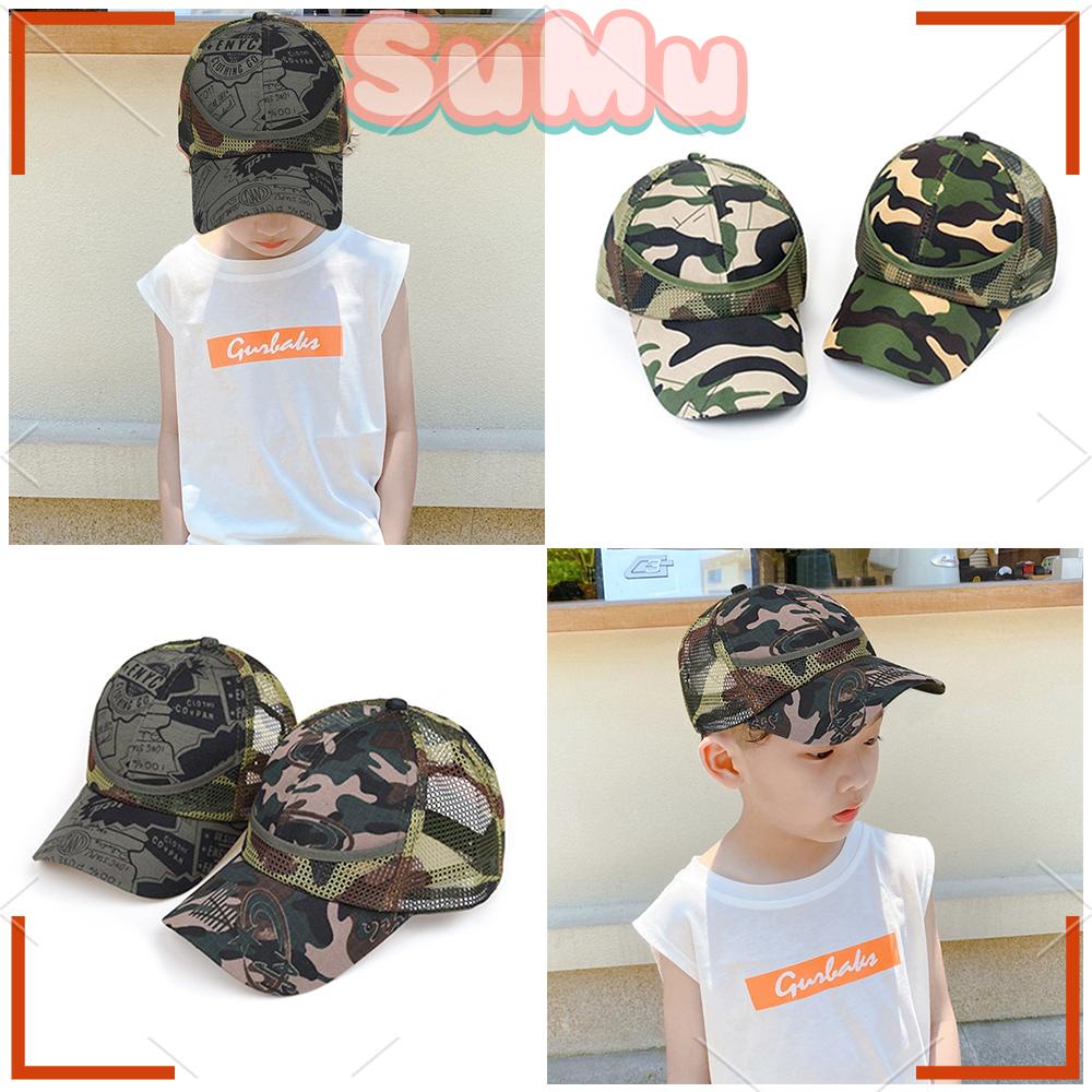 Mũ Lưỡi Trai Phối Lưới Thời Trang Mùa Hè Dành Cho Bé 3-9 Tuổi