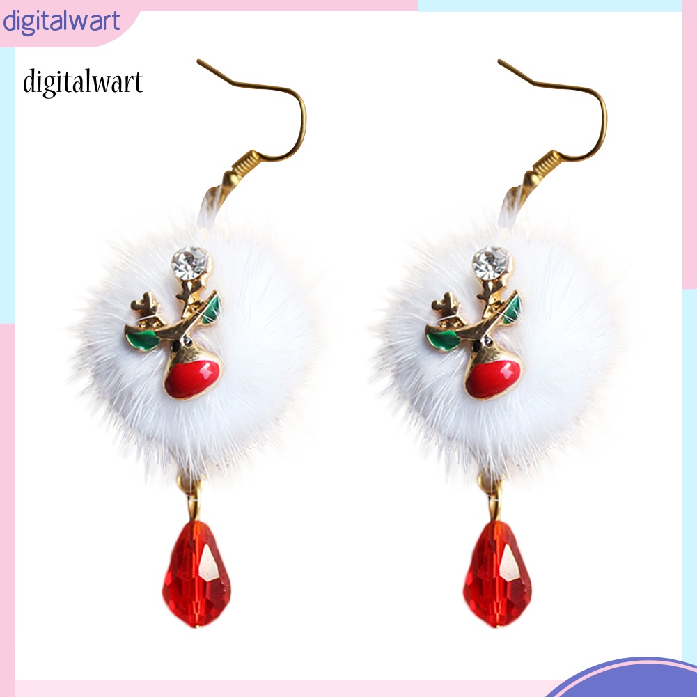 Kỹ Thuật Số| Bông Tai HợP Kim HìNh Ông Già Noen ĐíNh Đá Xinh XắN