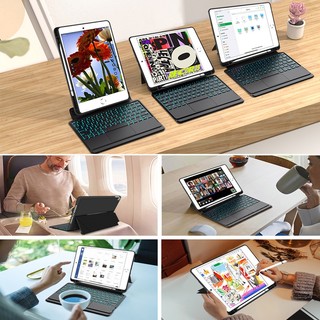 iKey Magnetic Split Detachable Wireless Bluetooth LED Backlit Backlight Touchpad Keyboard Leather Case Compatible For iPad Pro 11 12.9 Mini 6 Air 4 Air 5 10th gen 10.9 9th 8th 7th gen 10.2 Air 3 10.5 inch With Pencil Slot Holder Vertical Protection Cover