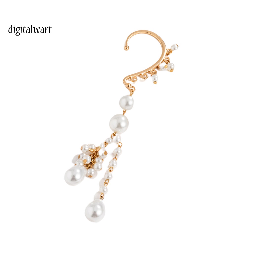 Kỹ Thuật Số| 1 Khuyên Kẹp Vành Tai Dáng Dài Đính Ngọc Trai Nhân Tạo Thời Trang