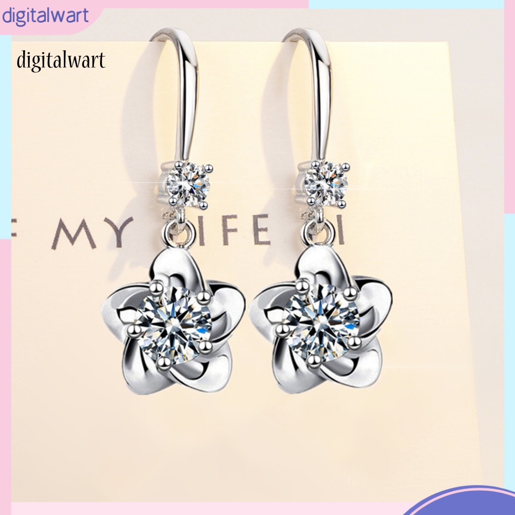 Kỹ Thuật Số| 1 Đôi Bông Tai Hình Hoa Đính Đá Lấp Lánh Dành Cho Nữ