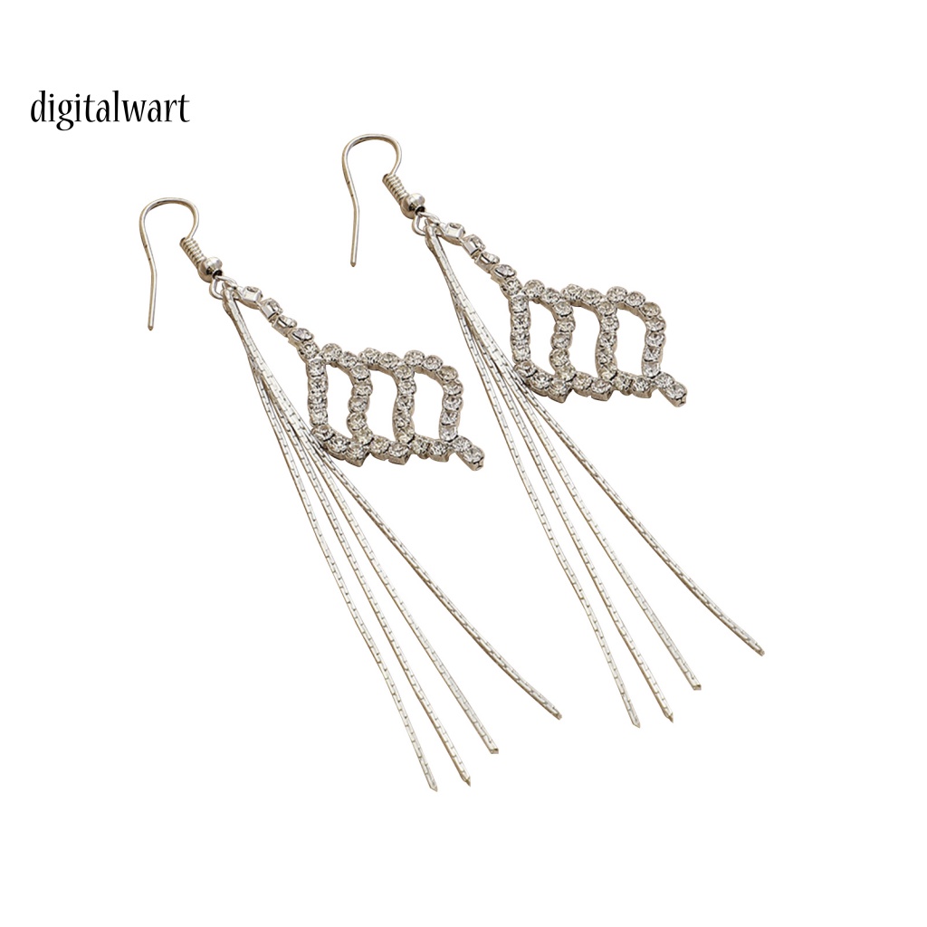 Kỹ Thuật Số| 1 Đôi Bông Tai Dài Đính Đá Sáng Lấp Lánh Thời Trang Dành Cho Nữ