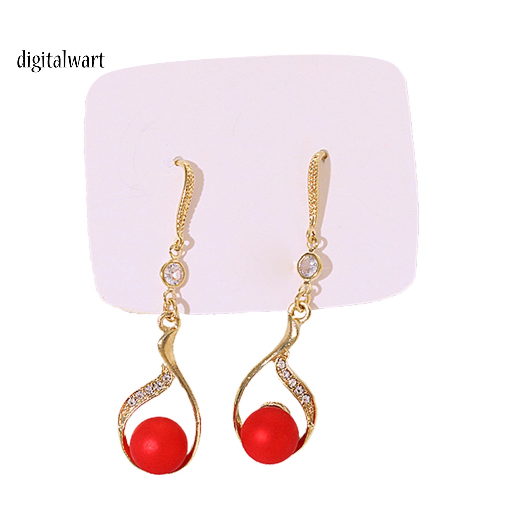 Kỹ Thuật Số| 1 Đôi Bông Tai Dáng Dài Đính Hạt Thanh Lịch Cho Nữ