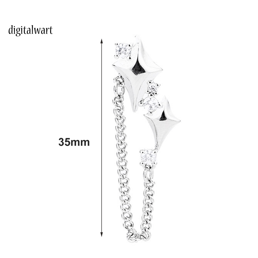 Kỹ Thuật Số| 1 Khuyên Tai Chuỗi Tua Rua Đính Đá Thời Trang