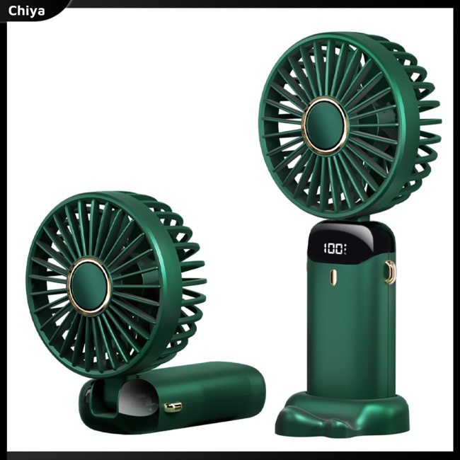 Quạt Làm Mát Usb Cầm Tay / Đeo Cổ Có Màn Hình Led Kỹ Thuật Số Có Thể Gấp Gọn Tiện Dụng