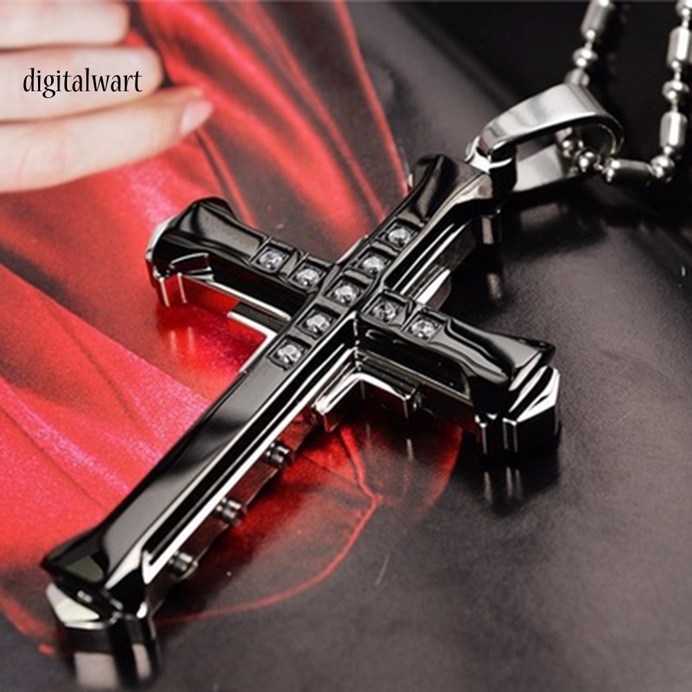 Kỹ Thuật Số| Vòng cổ HợP Kim HìNh Chữ ThậP ĐíNh Đá ThờI Trang