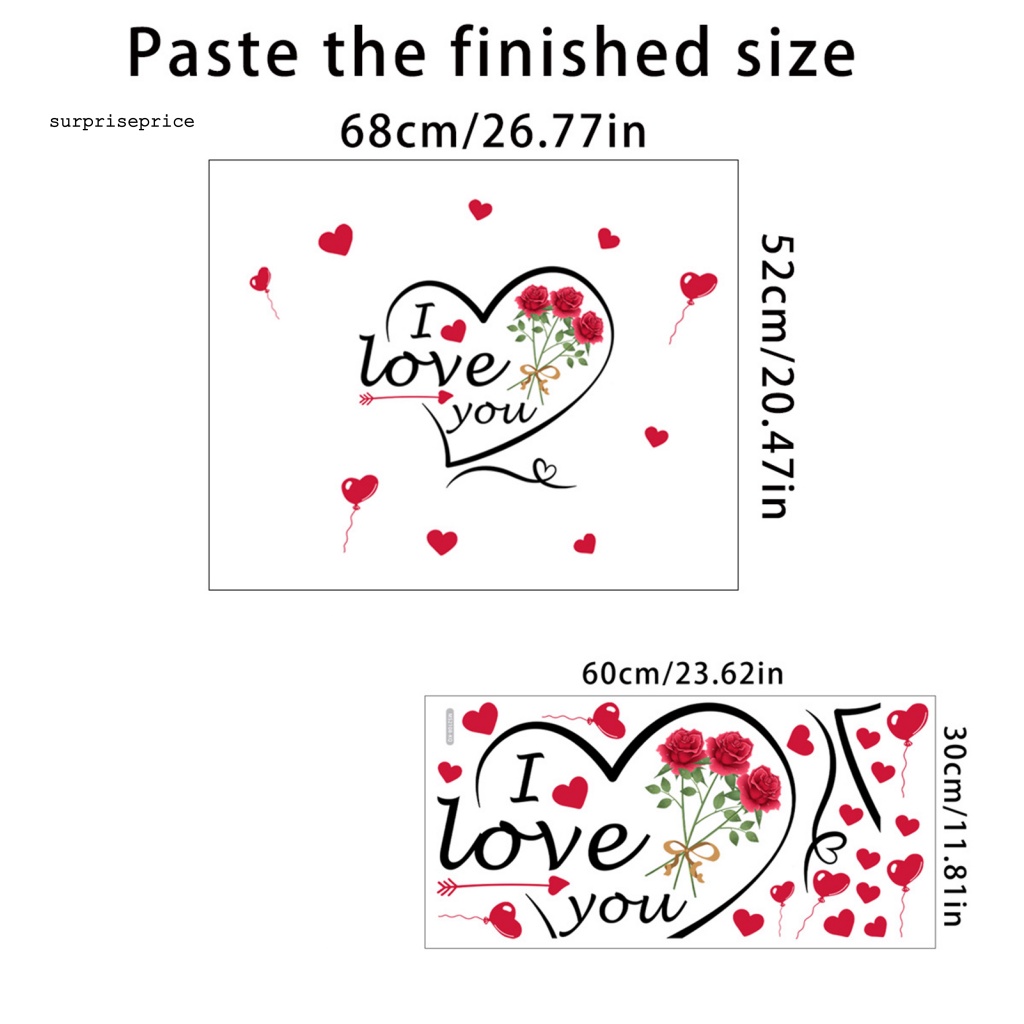 Sticker PVC Dán Tường Tự Dính Chống Nước In Chữ I Love You Dùng Trang Trí Nhà Cửa