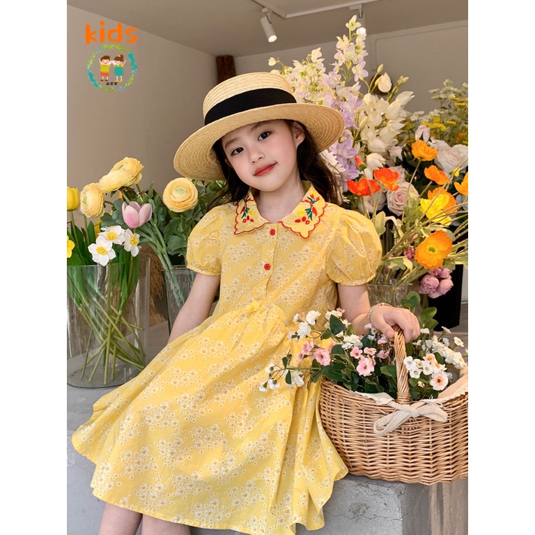 Đầm Mùa Hè Tay Ngắn Phong Cách Thời Trang Mới Dành Cho Bé Gái 3-5 - 8-10 - 12-13 Tuổi