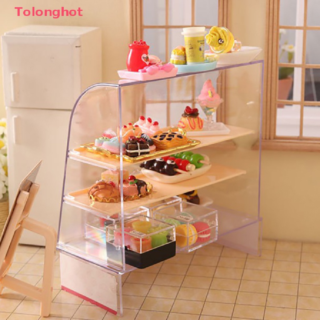 Tủ Trưng Bày Bánh Kem Nhỏ Xinh Trang Trí Nhà Búp Bê 1: 12