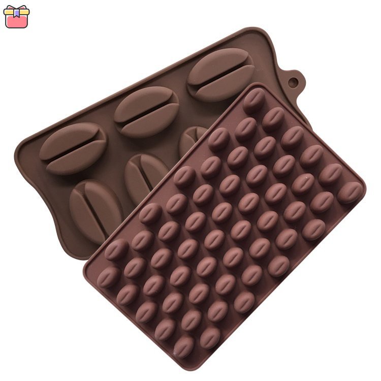 Khuôn Silicone Làm Bánh / Xà Phòng 7 Ngăn Hình Hạt Cà Phê