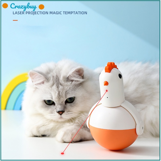 Cr Đồ Chơi Tương Tác Xoay 360 Độ Hình Gà Con Xinh Xắn Cho Mèo Cưng