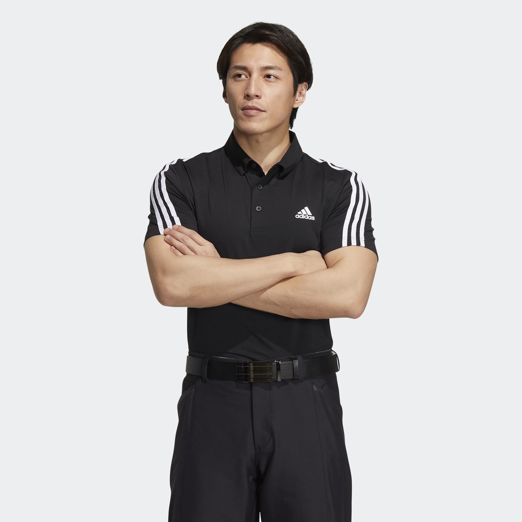 Adidas Đánh gôn Áo Polo 3 Sọc AEROREADY Nam Đen HG8269