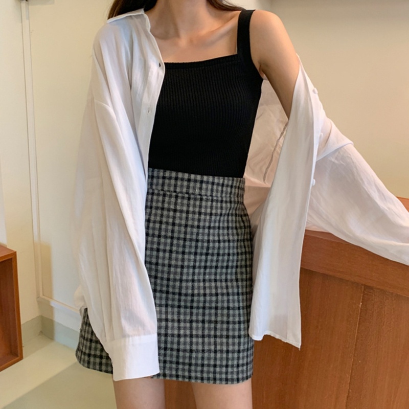 Áo Hai Dây Dệt Kim Cổ Vuông Màu Sắc Nổi Bật Thời Trang Cho Nữ