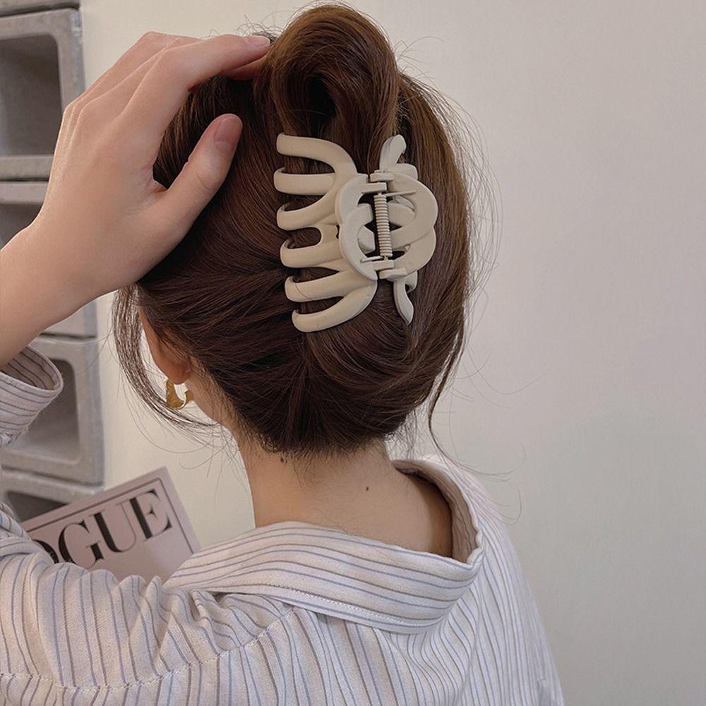 Kẹp Tóc Càng Cua Bằng Nhựa Nhám Phong Cách Hàn Quốc Đơn Giản Thời Trang