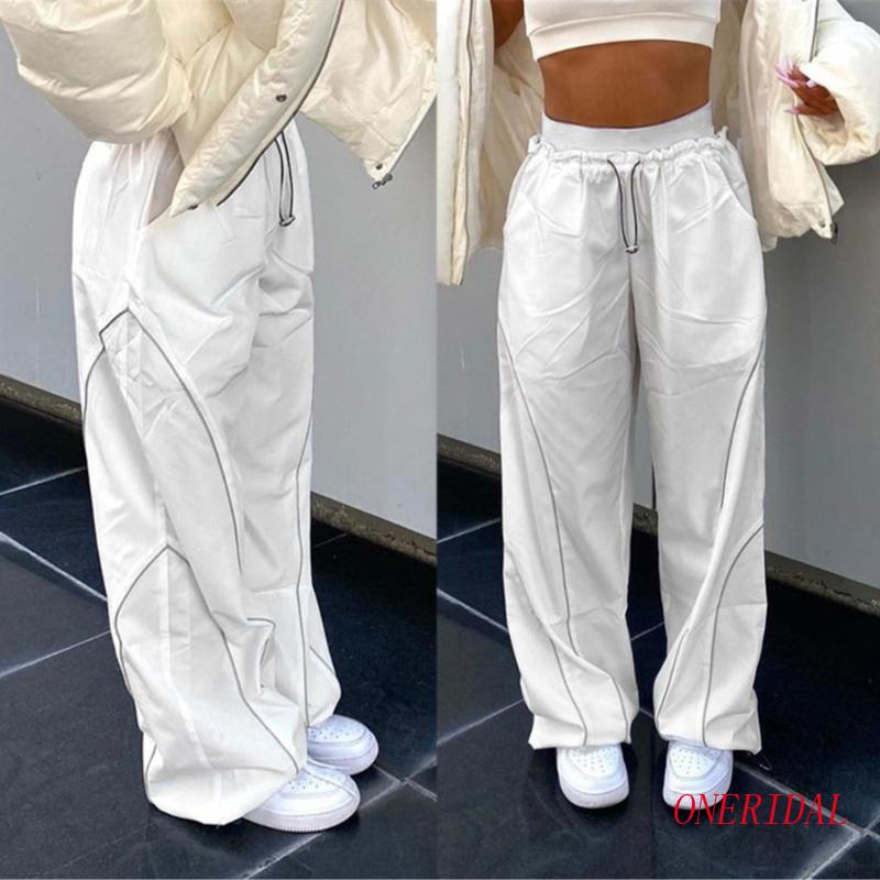Quần Baggy Lưng Thấp Có Dây Rút Phong Cách Vintage Dành Cho Nữ Y2K