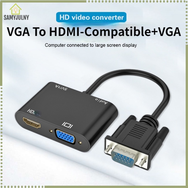 Bộ Chuyển Đổi Vga Sang Hdmi 3.5mm Cho Máy Chiếu / Hdtv / Nhiều Cổng Vga