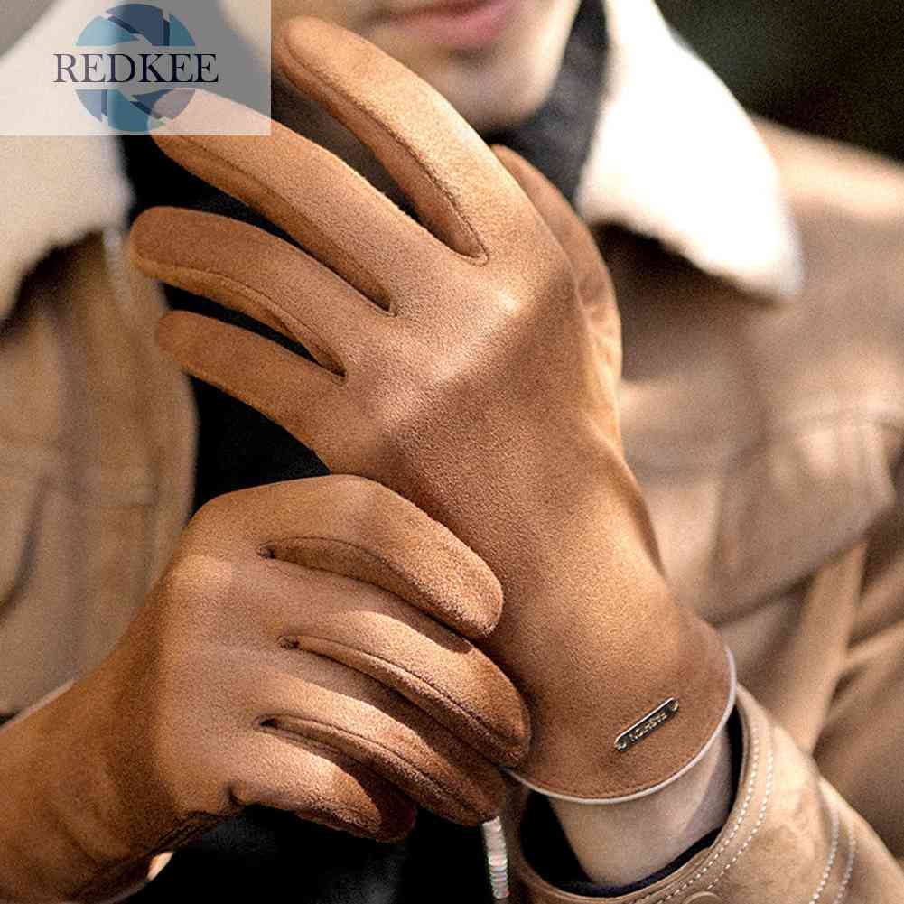 Găng Tay Da Lộn Giữ Ấm Khi Lái Xe Có Thể Chạm Màn Hình Cảm