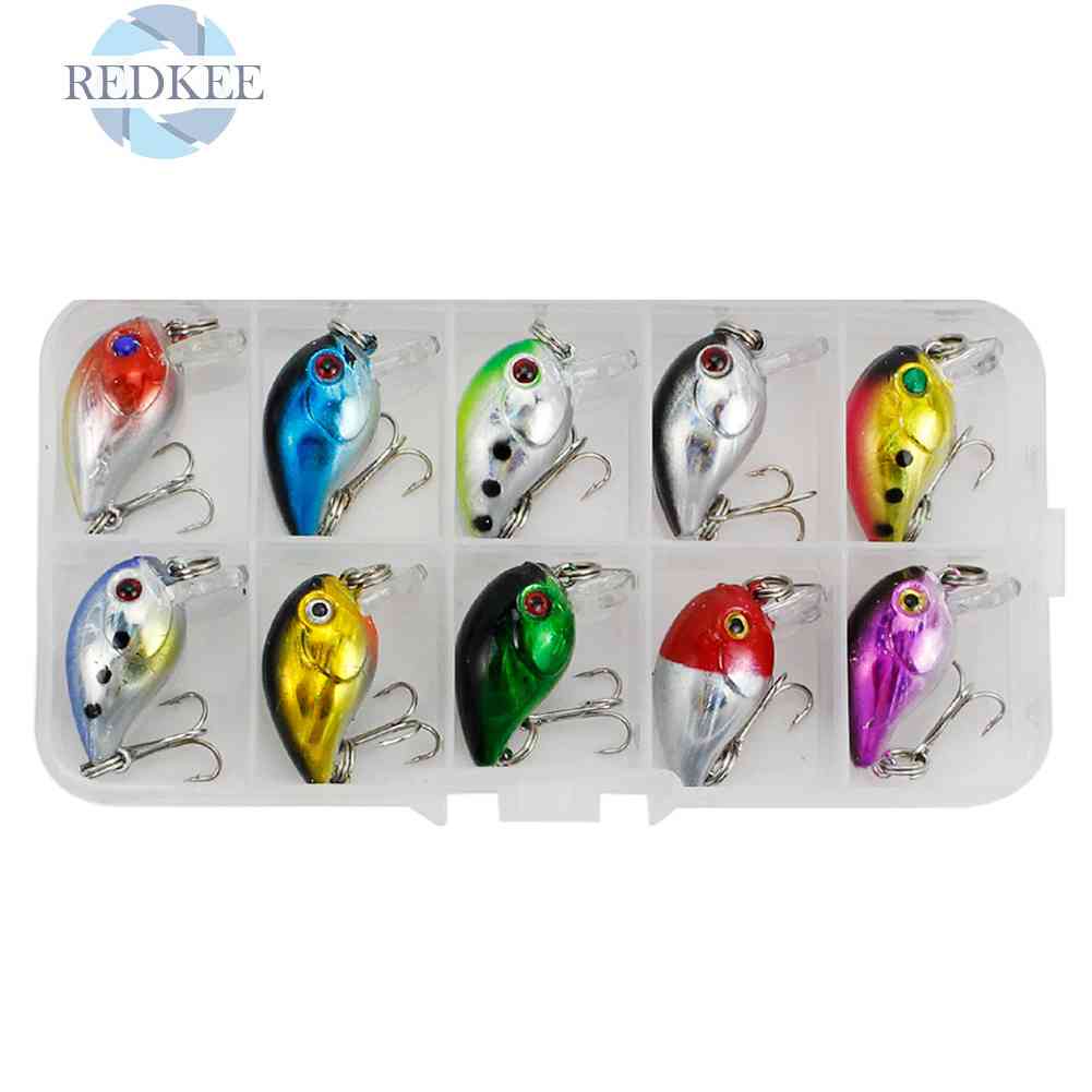 Set 10 Mồi Giả Nhử Cá Bằng Nhựa Gắn Kèm Móc Câu