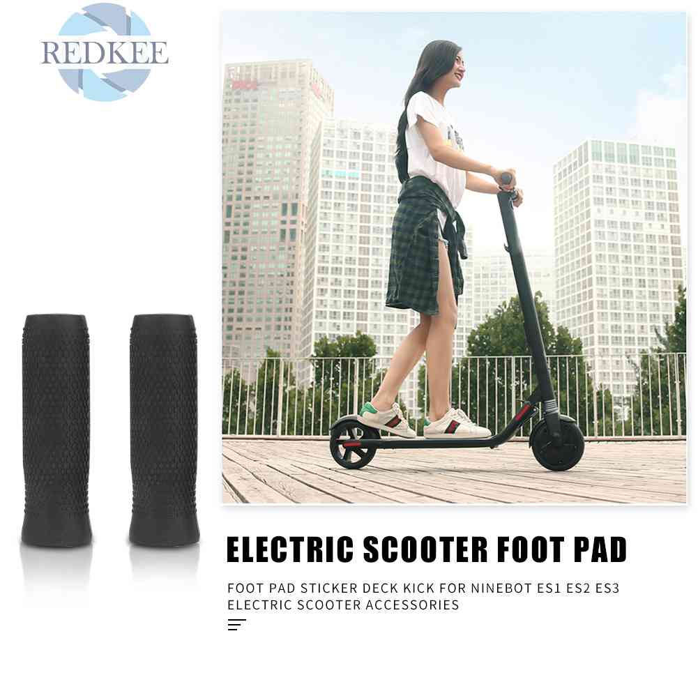 Set 2 Vỏ Bọc Tay Lái Xe Scooter Điện Ninebot ES1 Bằng Silicon Chống Trượt Màu Đen