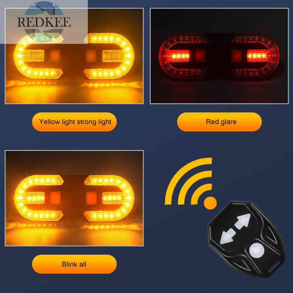 Đèn LED Xi Nhan 3 Trong 1 30lm Gắn Đuôi Xe Đạp Kèm Điều Khiển Từ Xa