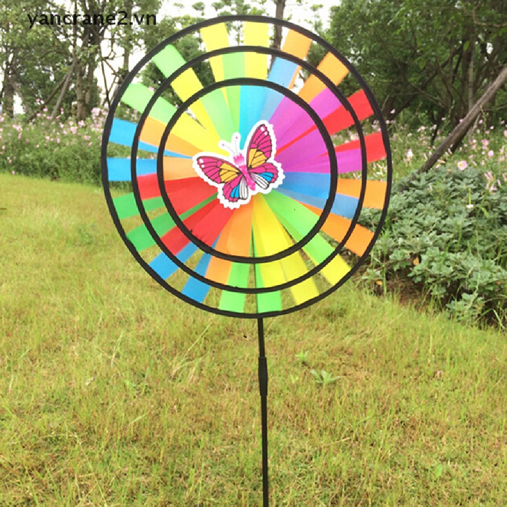 {YAN2} Chong Chóng Gió Ba Bánh Xe Đầy Màu Sắc 36cm Trang Trí Sân Vườn Đồ Chơi {yancrane2.vn}