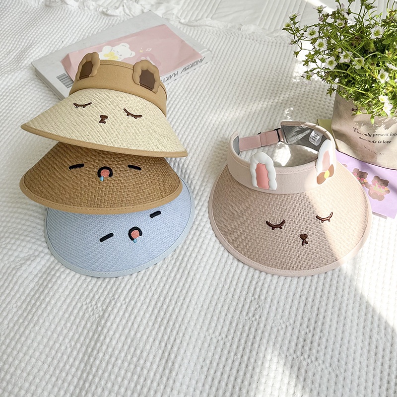 Mũ Rơm Chống Nắng Mùa Hè Hở Chóp Phong Cách Hàn Quốc Cho Bé Trai Và Bé Gái