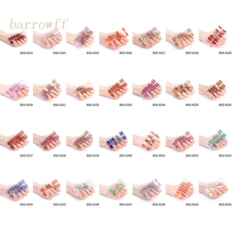 Bộ 16 Miếng Dán Móng Tay Màu Sắc Thời Trang