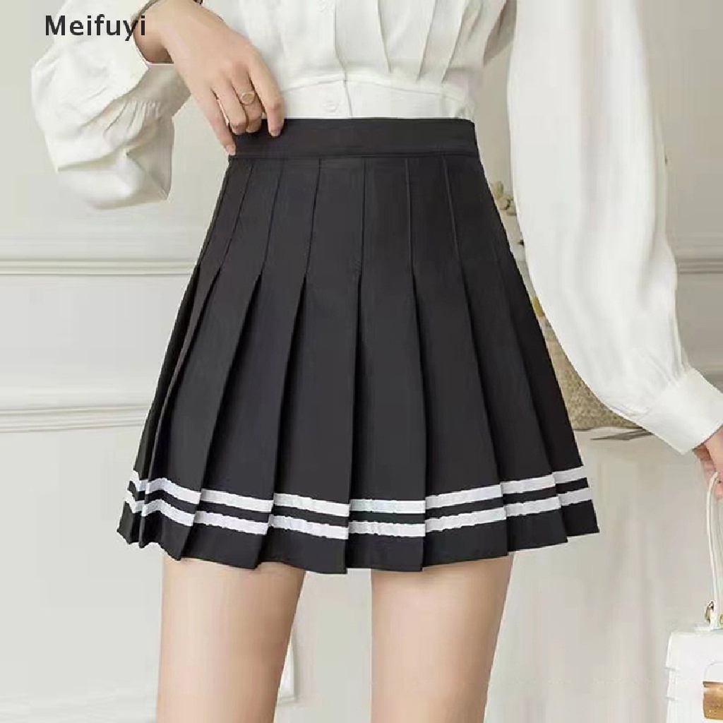 [Meifuyi] Chân Váy Chữ A Xếp Ly Lưng Cao Phong Cách Harajuku Đáng Yêu Cho Nữ Sinh 2023