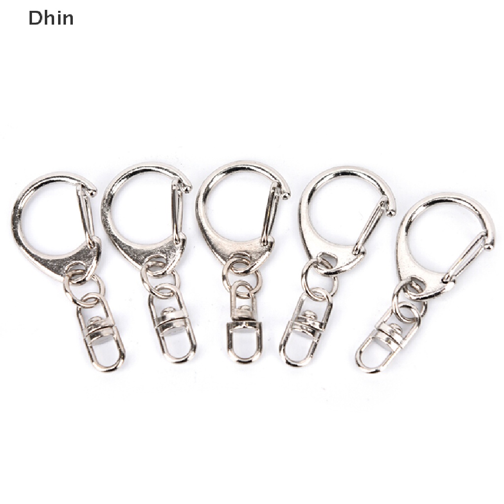 Set 10 Móc Khóa Ngắn Màu Bạc Bóng DIY