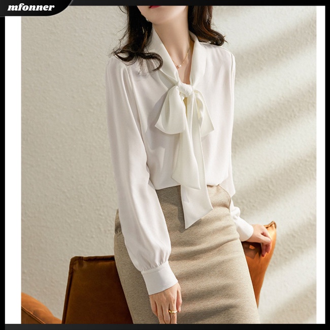 Áo Sơ Mi Dáng Rộng Cổ Chữ V Màu Trơn Thoáng Khí Dành Cho Nữ