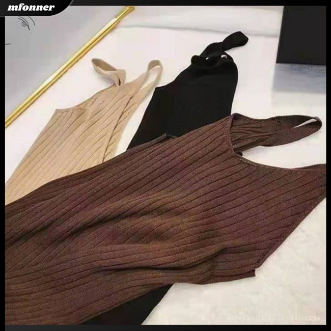 Đầm Dệt Kim Hai Dây Mỏng Cổ Chữ V Thời Trang Cho Nữ