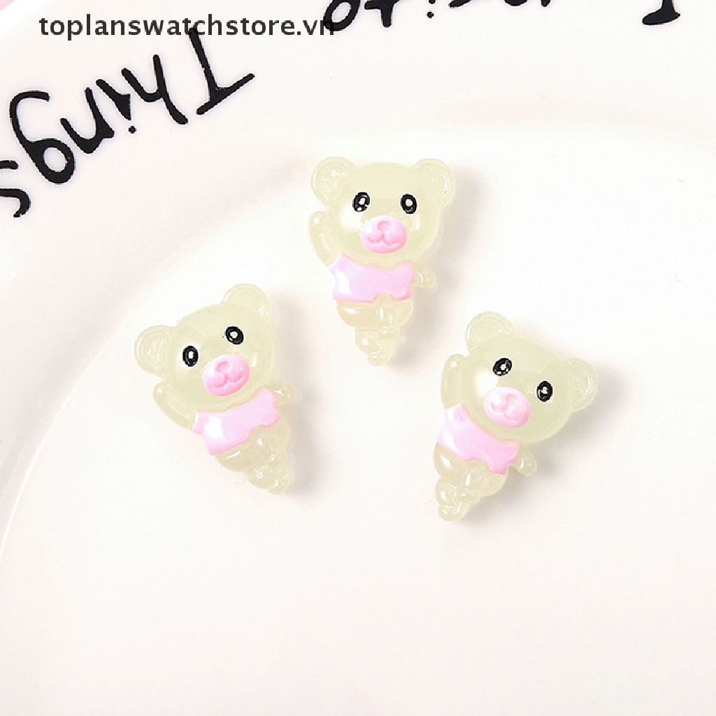 Set 2 Gấu Nhảy Múa Mini Bằng Nhựa Resin Phát Sáng DIY