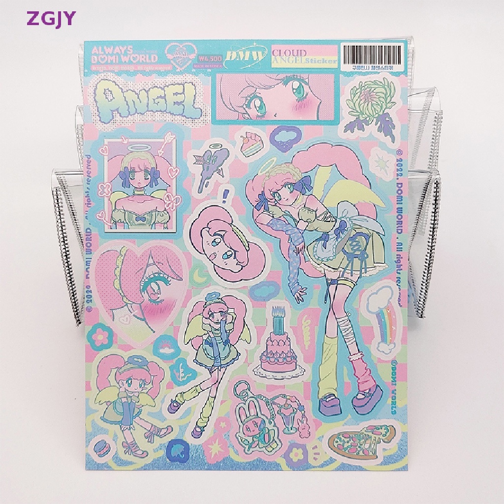 Miếng Dán Trang Trí Sổ Tay / Nhật Ký / Điện Thoại Hình Cô Gái Hoạt Hình ZGJY Dễ Thương DIY Mới