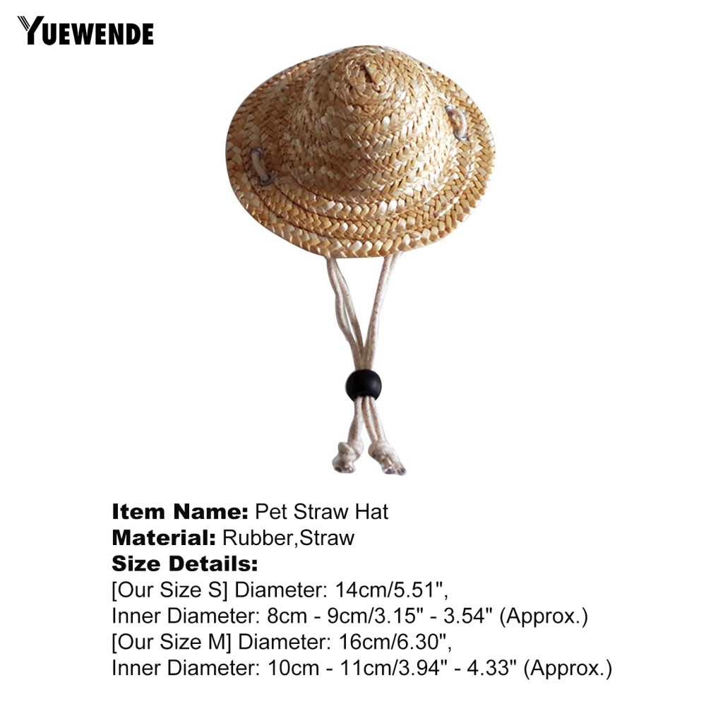 Mũ Rơm Mini Chống Nắng Thoải Mái Mùa Hè Cho Thú Cưng