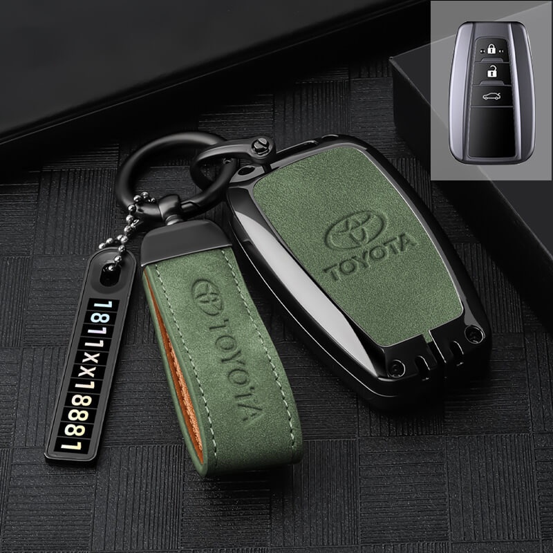 Vỏ Da + Kim Loại Bảo Vệ Chìa Khóa Xe Hơi Toyota All-New Camry / Corolla Altis / Cross 2019-2023 Vios