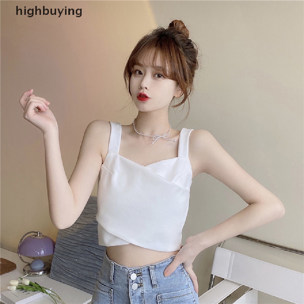 Hbvn Belle Áo Hai Dây Màu Trơn Phối Khóa Kéo Gợi Cảm Mùa Hè Cho Nữ