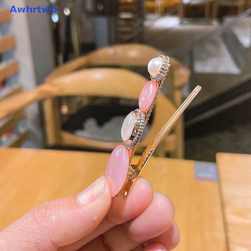 Set 4 / 5 / 6 Kẹp Tóc Hình Hoa Trà Đính Ngọc Trai Nhân Tạo Thời Trang Mới