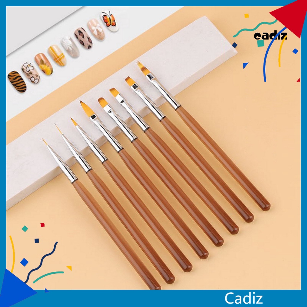 Bộ 8 Cây Bút Vẽ Móng Tay Bằng Lông Mềm Không Nhuộm Màu DIY