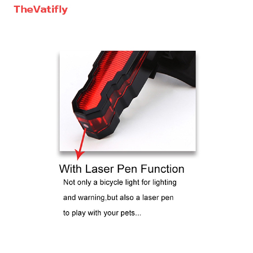 Set 1 / 2 Đèn LED Cảnh Báo 5 Bóng 3 Chế Độ Gắn Đuôi Xe Đạp