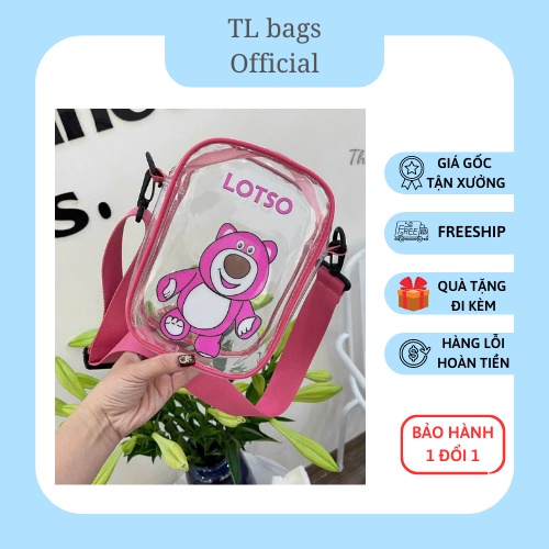 TÚI ĐEO CHÉO GẤU DÂU CUTE