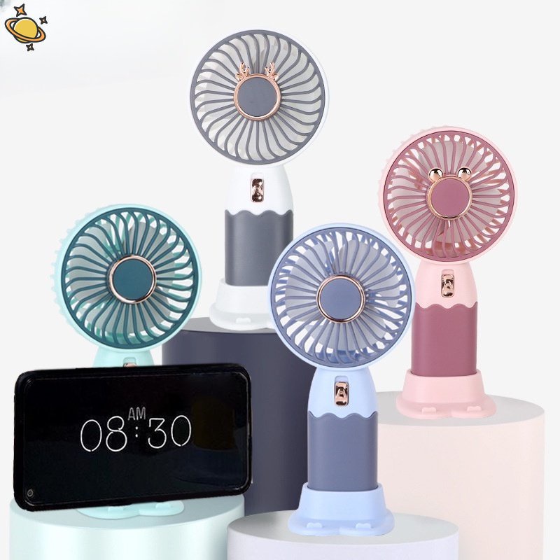 Quạt Mini Cầm Tay Đa Năng Họa Tiết Hoạt Hình Có Thể Sạc Lại Cho YUE1VN