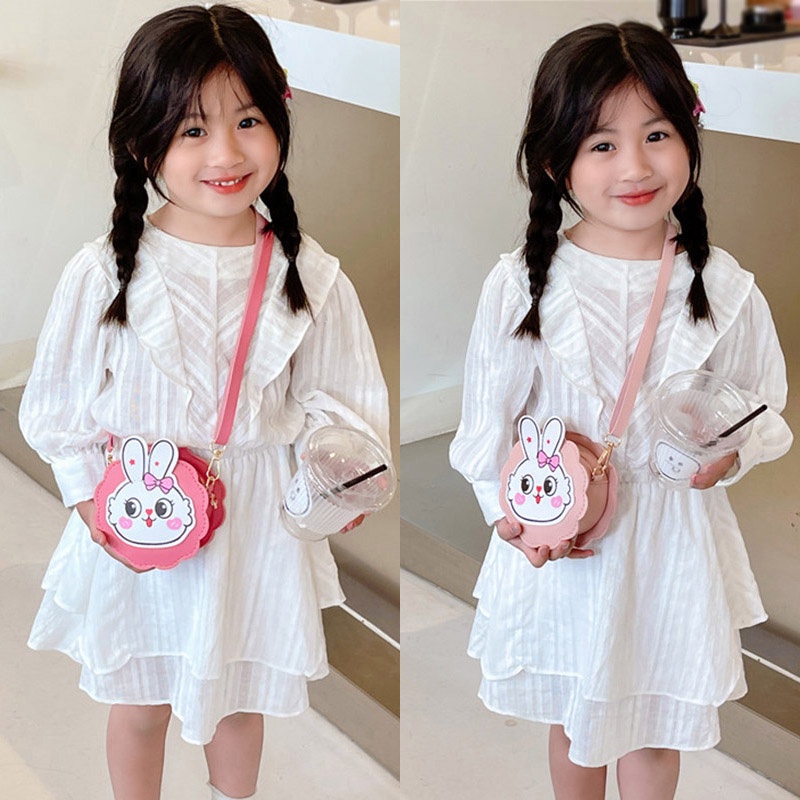 Khung Thành Cho Bé Chất Lượng Cao❤Túi Xách Đeo Vai Họa Tiết Thỏ Dễ Thương Thời Trang Mùa Hè Cho Bé Gái